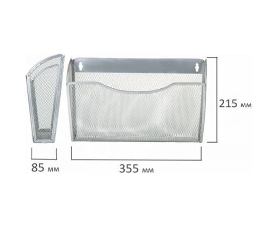 Настенный набор BRAUBERG Germanium из 3 металлических лотков формата А4, серебристый 231975 – изображение 5