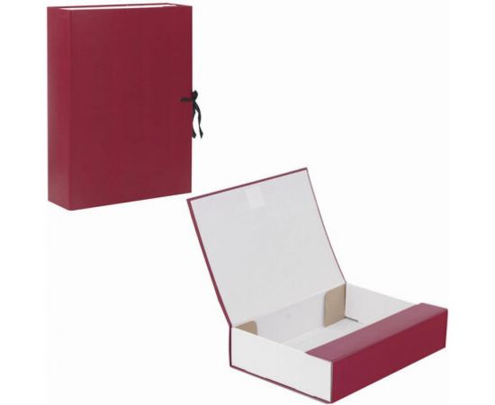 Архивный короб BRAUBERG А4, 240х330мм, 70 мм, 2 завязки, до 600 листов, бордовый 122036 – изображение 5
