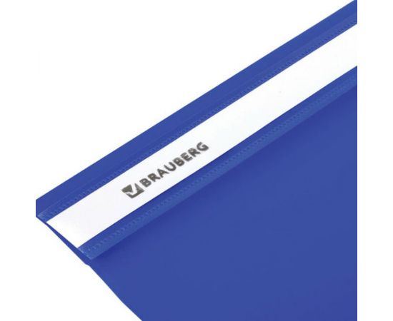 Скоросшиватель 25 шт в упаковке BRAUBERG пластиковый А4 130/180 мкм синий 220385 – изображение 5