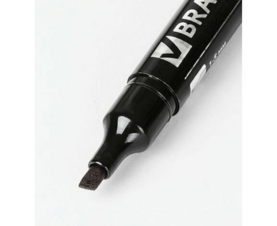 Маркер 12 шт в упаковке BRAUBERG перманентный нестираемый "Contract" ЧЕРНЫЙскош.наконечник 1-5ммбез клипа 150469 – изображение 5