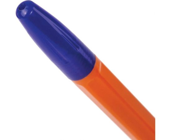 Ручка 50 шт в упаковке BRAUBERG шариковая X-333 Orange СИНЯЯ корпус оранжевый узел 07мм линия 035мм 142409 – изображение 6