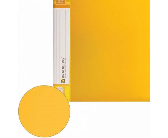 Папка BRAUBERG Contract бизнес-класс 20 вкладышей, желтая, вкладыши-антиблик, 0,7 мм, 221775 – изображение 6