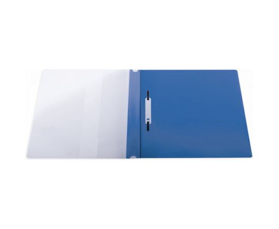 Скоросшиватель 10 шт в упаковке BRAUBERG пластиковый с перфорацией А4 140/180 мкм синий 226583 – изображение 6