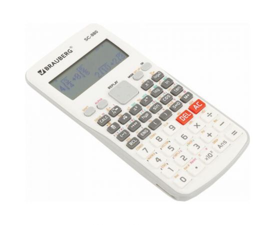 Двухстрочный инженерный калькулятор BRAUBERG SC-880-N 417 функций, 10+2 разрядов, батарея, белый 250526 – изображение 6