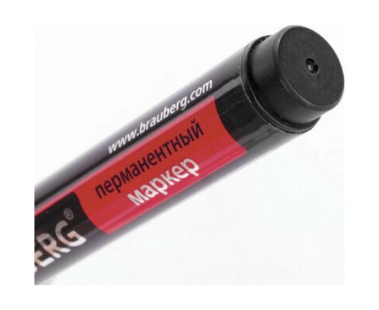 Маркер 12 шт в упаковке BRAUBERG перманентный нестираемый "Contract" ЧЕРНЫЙскош.наконечник 1-5ммбез клипа 150469 – изображение 6