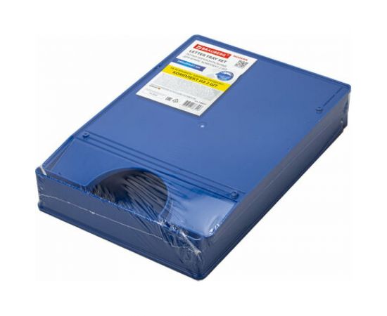 Горизонтальный лоток для бумаг BRAUBERG комплект 2 шт, Modern, 346x254x61 мм, синий 238027 – изображение 6