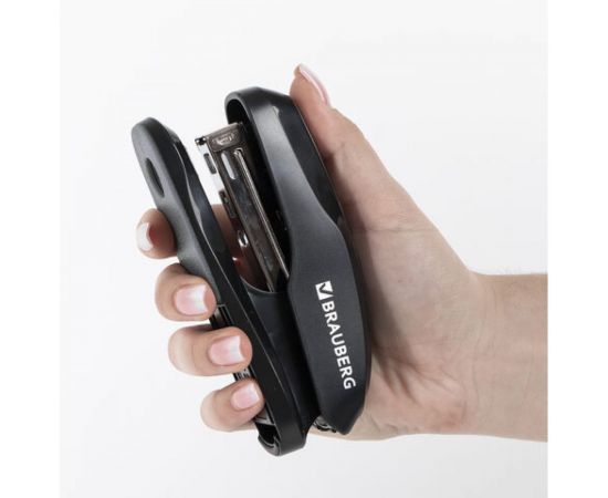 Степлер BRAUBERG Super №24/6 26/6, до 30 листов, черно-серый 229086 – изображение 6