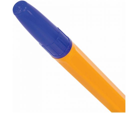 Ручка 50 шт в упаковке BRAUBERG шариковая ORANGE Line СИНЯЯ корпус оранжевый узел 1мм линия письма 05мм 143331 – изображение 6