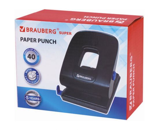 Металлический дырокол BRAUBERG Super до 40 листов, черный 229093 – изображение 6