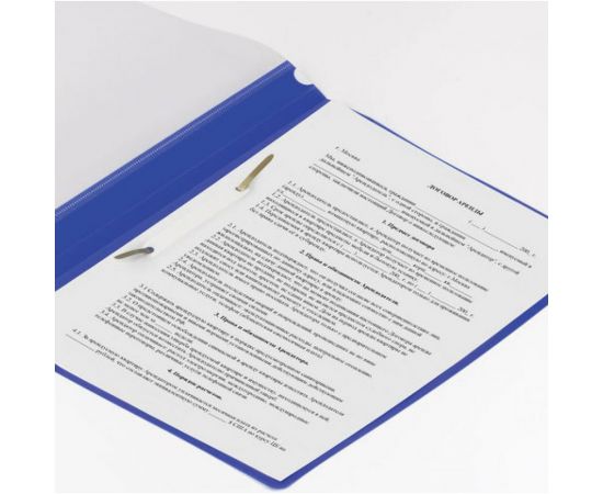 Скоросшиватель 25 шт в упаковке BRAUBERG пластиковый А4 130/180 мкм синий 220385 – изображение 7