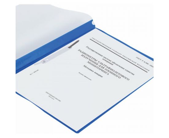 Скоросшиватель 10 шт в упаковке BRAUBERG пластиковый с перфорацией А4 140/180 мкм синий 226583 – изображение 8