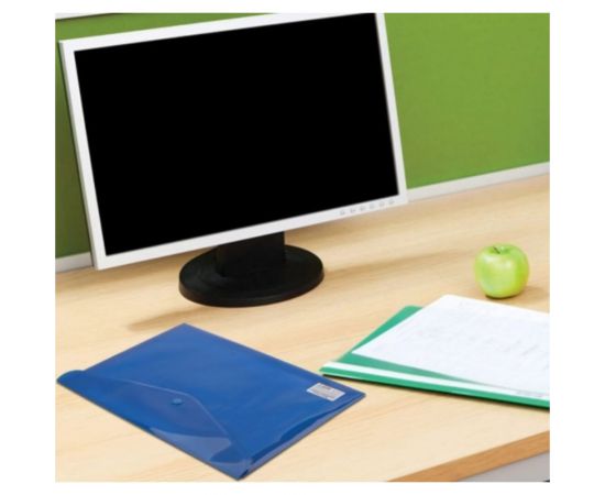 Папка-конверт 10 шт в упаковке BRAUBERG с кнопкой А4 до 100 л непрозрачная синяя СВЕРХПРОЧНАЯ 02 мм 221362 – изображение 8