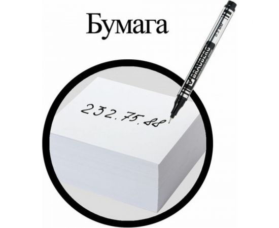 Перманентный нестираемый маркер BRAUBERG Jet черный 0.5 мм, 12 шт в упаковке 150507 – изображение 8