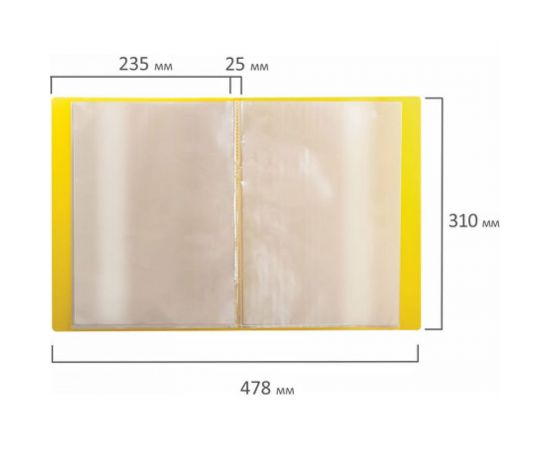 Папка BRAUBERG Contract бизнес-класс 20 вкладышей, желтая, вкладыши-антиблик, 0,7 мм, 221775 – изображение 8