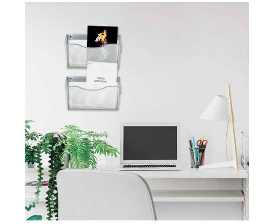 Настенный набор BRAUBERG Germanium из 3 металлических лотков формата А4, серебристый 231975 – изображение 9