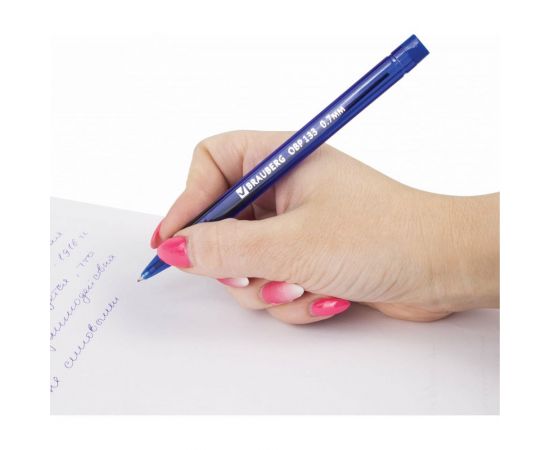 Ручка 12 шт в упаковке BRAUBERG шариковая масляная Marine СИНЯЯ корпус тониров. синий 07мм линия 03мм 142709 – изображение 9