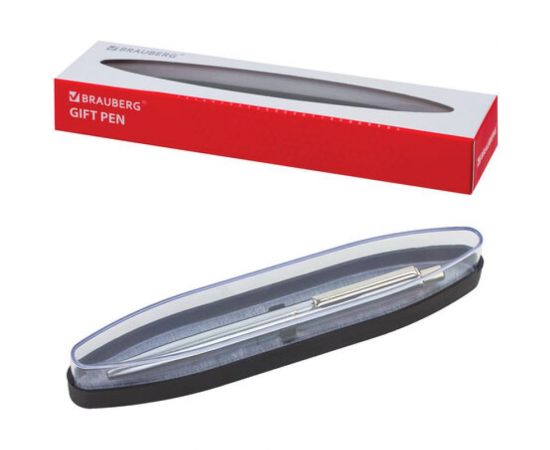 Подарочная шариковая ручка BRAUBERG Larghetto синяя, серебристый корпус с хромом, 0.5 мм 143474 – изображение 9