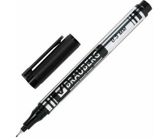 Маркер 12 шт в упаковке BRAUBERG для CD и DVD ЧЕРНЫЙ супертонкий металлический наконечник 05мм 150512 