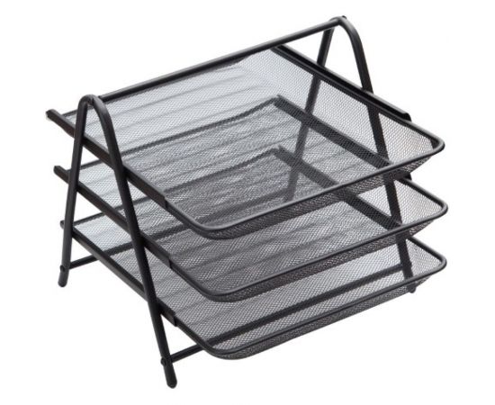 Горизонтальный лоток для бумаг BERLINGO Steel&Style 3 секции, металл, черный BMs_41032 