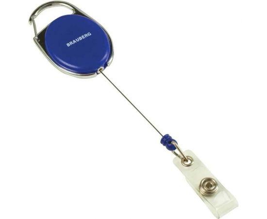 Держатель-рулетка для бейджей BRAUBERG 70 см, петелька, карабин 235726 