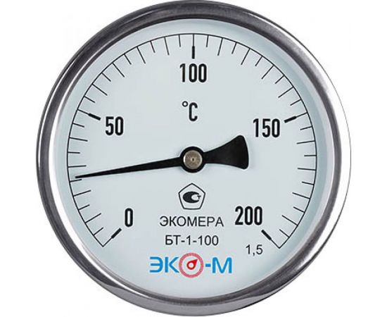 Биметаллический термометр ЭКО-М ЭКОМЕРА БТ-1-100, 0-200C, L=60 БТ-1-100-200С-L60 