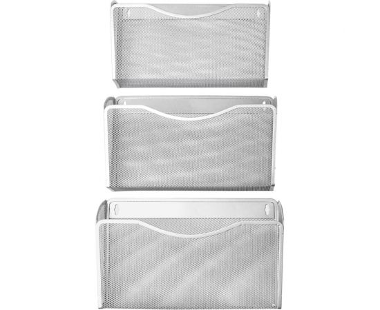 Настенный набор BERLINGO Steel&Style из 3 металлических лотков, А4, серебристый BMs_41931 