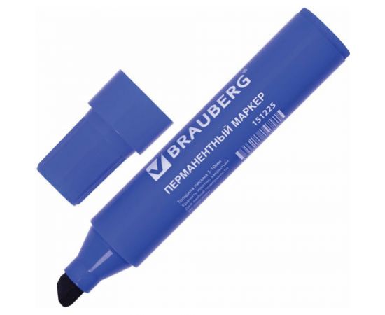 Перманентный маркер BRAUBERG JUMBO, широкая линия письма, скошенный наконечник, 3-10 мм 151225 