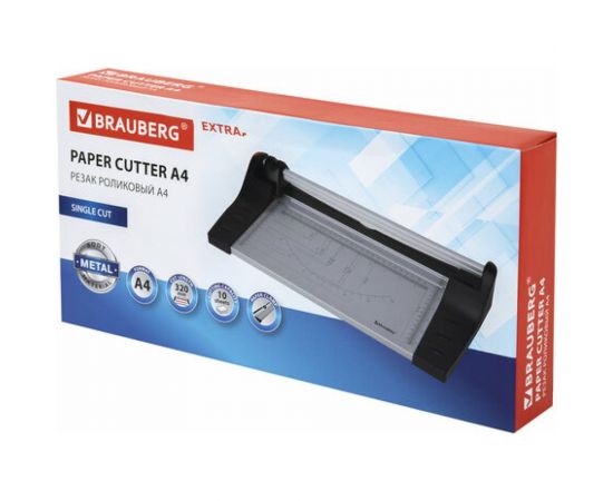 Роликовый резак BRAUBERG EXTRA A4, до 10 листов, длина реза 320 мм, металлическое основание 532325 – изображение 11