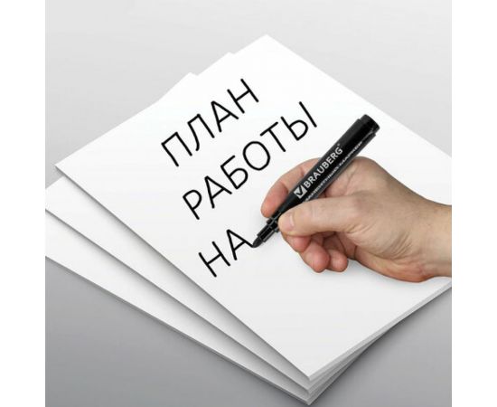 Маркер 10 шт в упаковке BRAUBERG перманентный нестираемый "Classic" ЧЕРНЫЙ круглый наконечн. 3мм с клипом 150300 – изображение 11