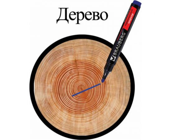 Маркер 12 шт в упаковке BRAUBERG перманентный нестираемый "Contract" СИНИЙ круглый наконечн.3мм без клипа 150466 – изображение 12