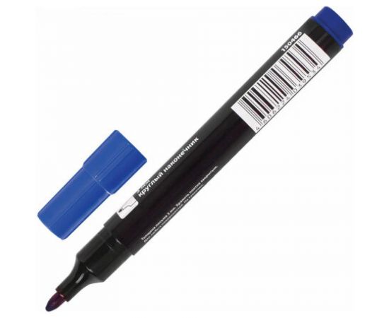 Маркер 12 шт в упаковке BRAUBERG перманентный нестираемый "Contract" СИНИЙ круглый наконечн.3мм без клипа 150466 – изображение 2