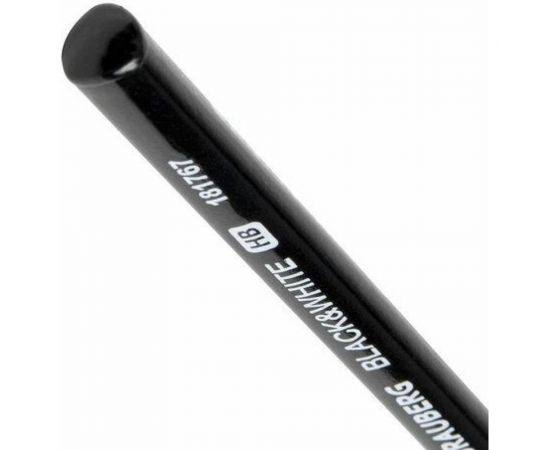 Чернографитный карандаш BRAUBERG Black White 1 шт, HB, корпус черно-белый 181767 – изображение 2