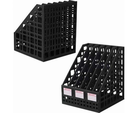 Вертикальный лоток для бумаг BRAUBERG MAXI Plus 240 мм 6 отделений сетчатый сборный черный 237015 – изображение 2