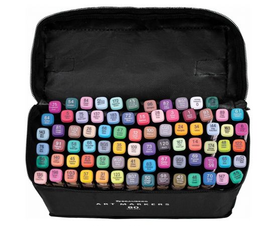 Двусторонние маркеры для скетчинга BRAUBERG набор 80 шт, текстильный чехол 152233 – изображение 2