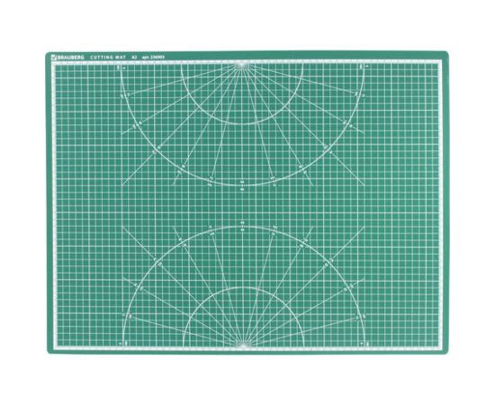Мат для резки BRAUBERG трехслойный, А2 600х450 мм, двусторонний, толщина 3 мм, зеленый 236903 – изображение 2