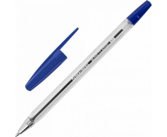 Шариковые ручки BRAUBERG M-500 набор 10 шт, синие, узел 0.7 мм, линия 0.35 мм 143454 – изображение 2