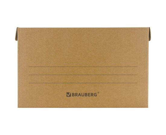 Архивный короб BRAUBERG ""Делопроизводство"" 325х480х295 мм, с крышкой, гофрокартон 126523 – изображение 2