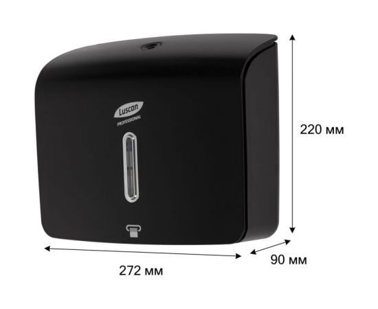 Диспенсер для полотенец Luscan Professional prof etalon лист z-слож, черный 151060, 1653736 – изображение 2