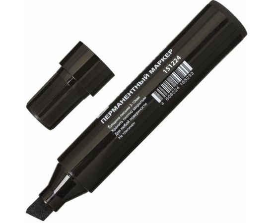 Перманентный маркер BRAUBERG JUMBO, черный, широкая линия письма, скошенный наконечник, 3-10 мм 151224 – изображение 2