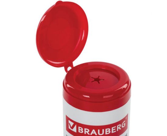 Салфетки для экранов всех типов и пластика BRAUBERG туба, 100 шт, влажные 513321 – изображение 3