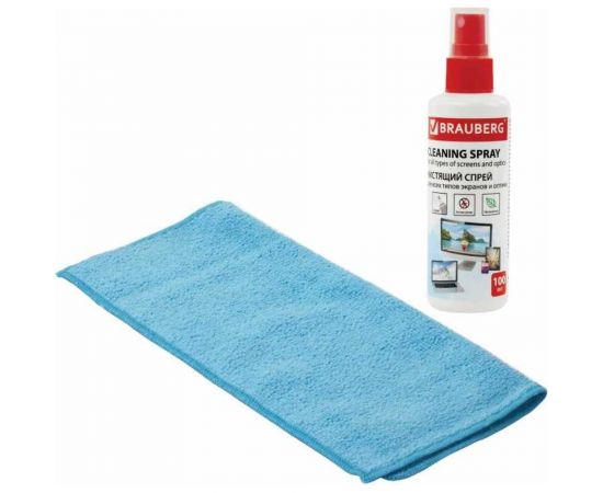 Чистящий набор салфетки для экранов мониторов + спрей BRAUBERG 510341 – изображение 3
