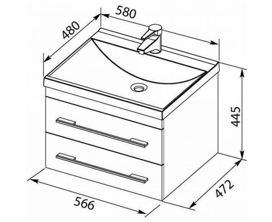 Раковина-столешница Aquanet Нота-58 00281220 – изображение 3