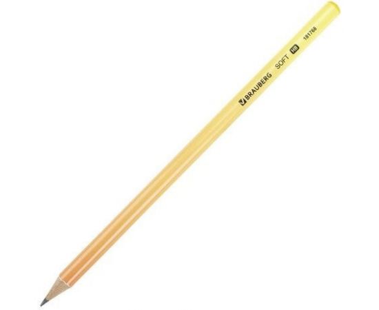 Чернографитный карандаш BRAUBERG SOFT PASTEL 1 шт, HB, корпус ассорти 181768 – изображение 3