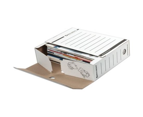Архивный короб с клапаном, микрогофрокартон, 75 мм, до 700 листов, плотный, белый, BRAUBERG 121485 – изображение 3