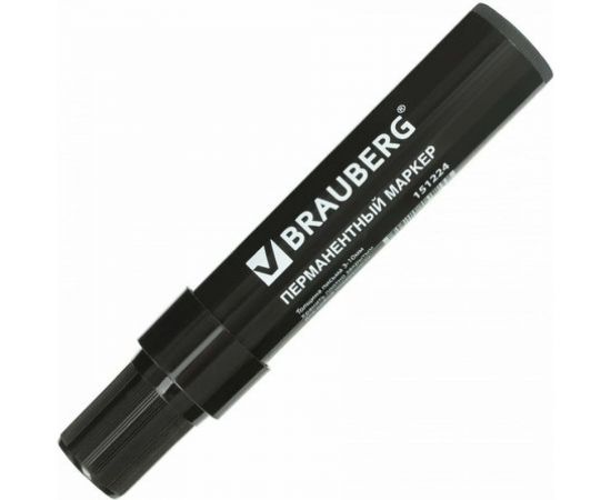 Перманентный маркер BRAUBERG JUMBO, черный, широкая линия письма, скошенный наконечник, 3-10 мм 151224 – изображение 3