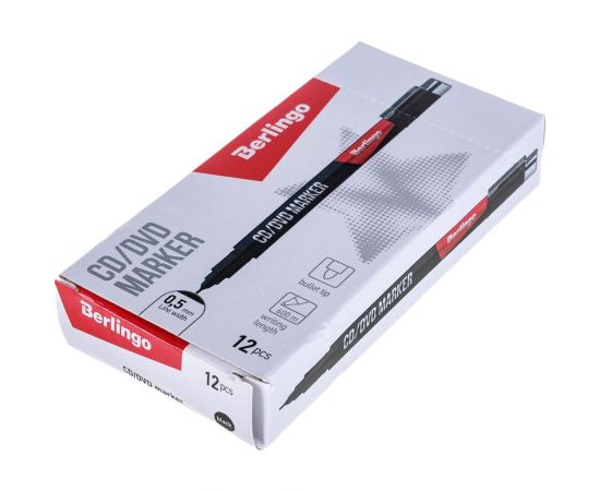 Перманентный маркер для CD/DVD BERLINGO Multiline PE50 черный 0.5 мм PM6434 – изображение 3