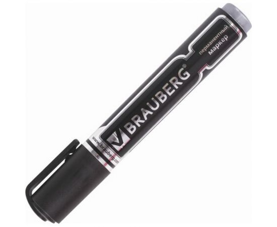 Перманентный нестираемый маркер BRAUBERG Neo черный, утолщенный круглый наконечник, 5 мм, с клипом 150480 – изображение 3