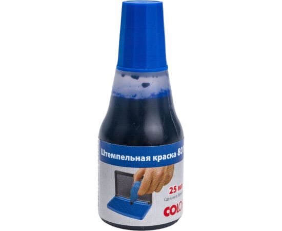 Штемпельная краска Colop 25 мл на водно-глицериновой основе, синяя, 801/25 ml blue 00-00001543 – изображение 3