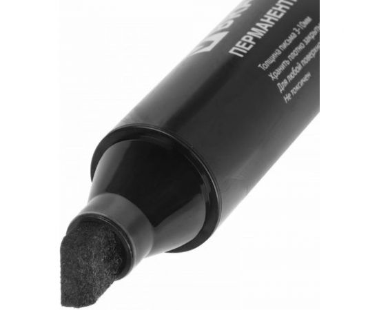 Перманентный маркер BRAUBERG JUMBO, черный, широкая линия письма, скошенный наконечник, 3-10 мм 151224 – изображение 4