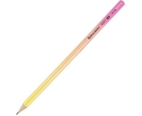 Чернографитный карандаш BRAUBERG SOFT PASTEL 1 шт, HB, корпус ассорти 181768 – изображение 4